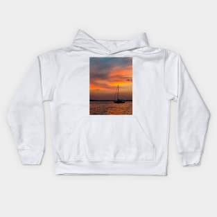 Orange Sunset Over the Toms River. Kids Hoodie